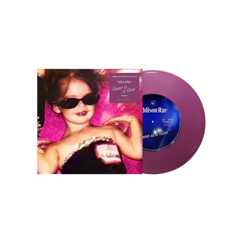 Addison Rae: Fame Is A Gun Purple 7-inch Single Urban Outfitters ...